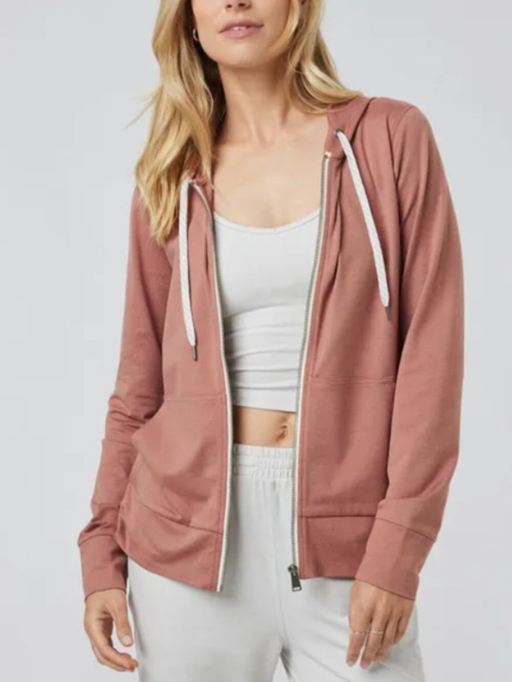 Vuori Halo Performance Hoodie 2.0 Tamarind Heather Pink DreamKnit Full Zip Small